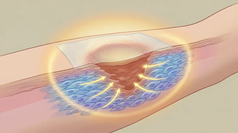 Obliž iz biomateriala, ki spodbuja celjenje ran
