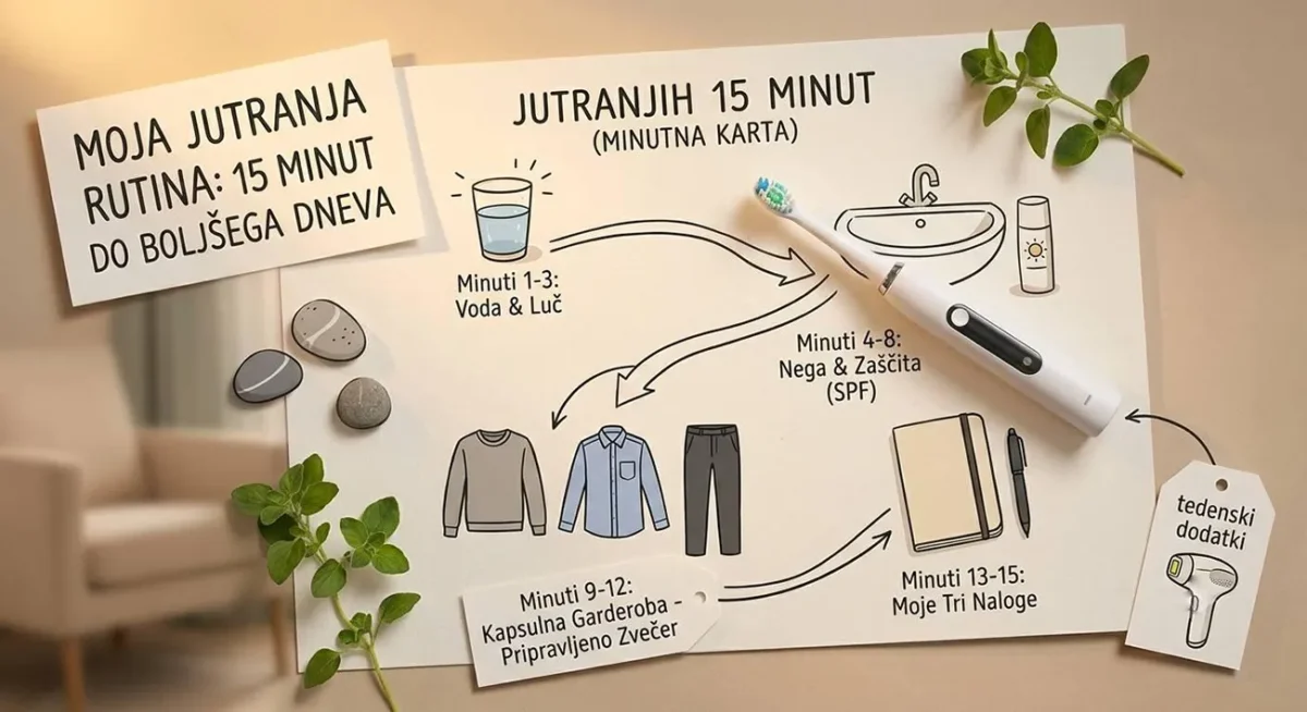 Jutranja rutina, ki traja 15 minut in dejansko deluje 1 Jutranja rutina, ki traja 15 minut in dejansko deluje